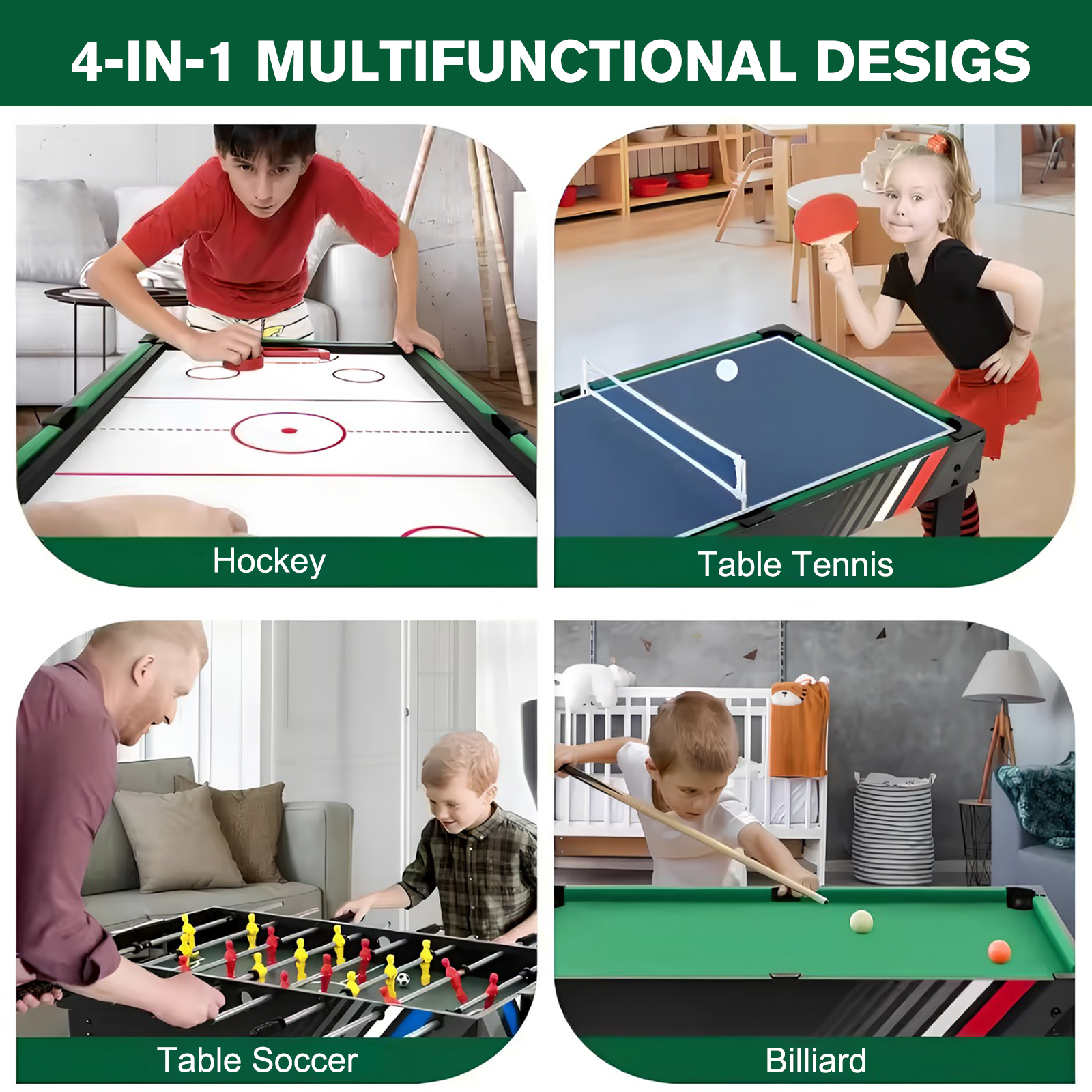 4-In-1 Combo Game Table Set wi - Table Tennis For Kids 리뷰 및 가격